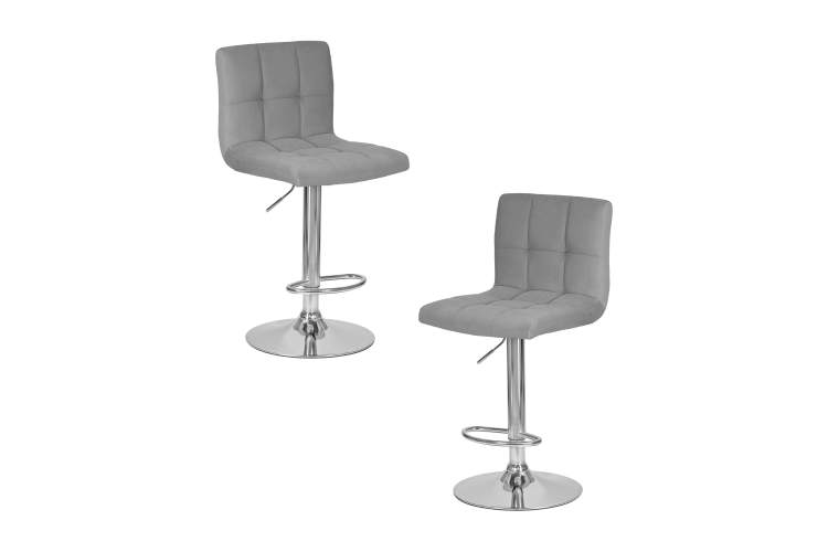 Набор 2 шт Стул барный DOBRIN CANDY, серый велюр (MJ9-75)
