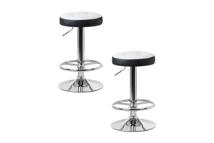 Набор 2 шт Табурет барный DOBRIN BRUNO, бело-чёрный