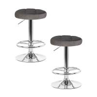 Набор 2 шт Табурет барный DOBRIN BRUNO, серый велюр (MJ9-75)