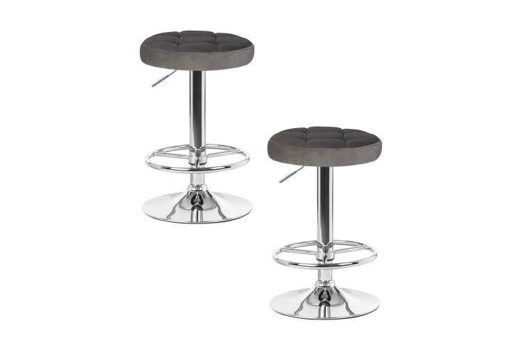 Набор 2 шт Табурет барный DOBRIN BRUNO, серый велюр (MJ9-75)