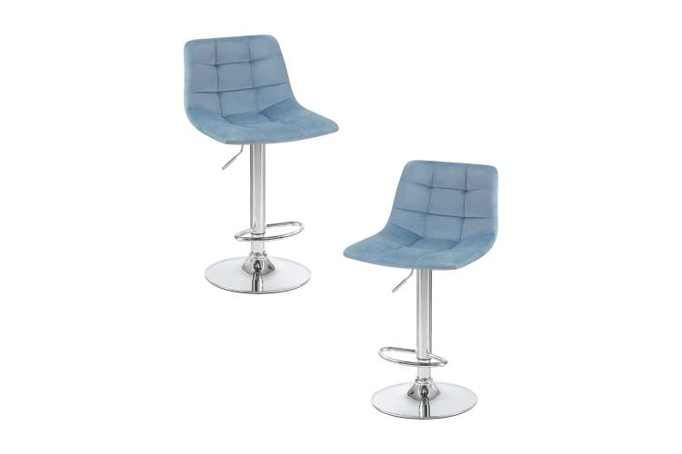 Набор 2 шт Стул барный DOBRIN TAILOR, пудрово-голубой велюр (MJ9-74)