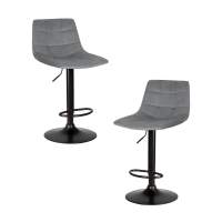 Набор 2 шт Стул барный DOBRIN TAILOR BLACK, серый велюр (MJ9-75)