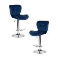 Набор 2 шт Стул барный DOBRIN BARNY, синий велюр (MJ9-117)