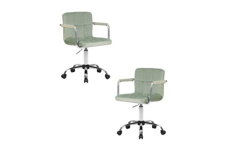 Набор 2 шт Офисное кресло для персонала DOBRIN TERRY, мятный велюр (MJ9-87)
