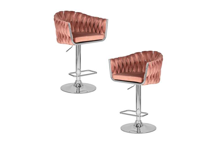 Набор 2 шт Стул барный DOBRIN MARCEL, пудрово-розовый велюр (MJ9-32)