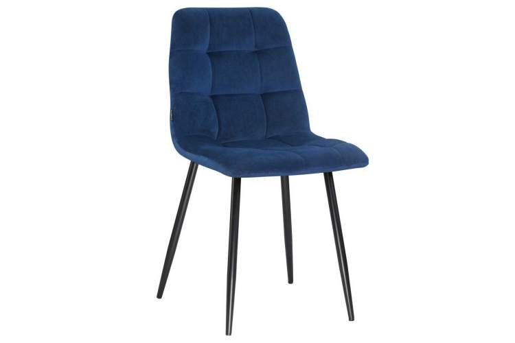 Стул обеденный DOBRIN ALEX, черные матовые ножки, темно-синий велюр (V108-67)