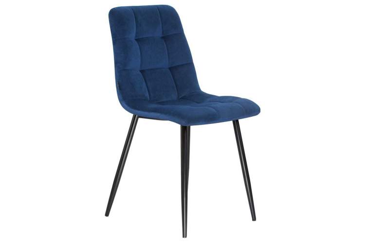 Стул обеденный DOBRIN ALEX, черные матовые ножки, темно-синий велюр (V108-67)-1