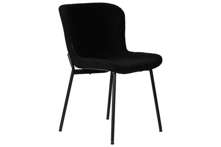 Стул обеденный DOBRIN MILO, черные ножки, черный букле (UF992-12)-1