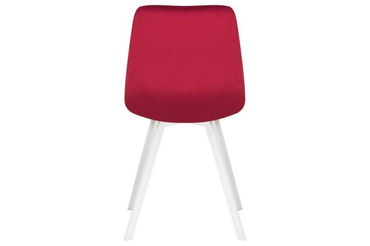 Стул обеденный DOBRIN ALEX SQUARE, белые ножки, бордовый велюр (V108-85)-4