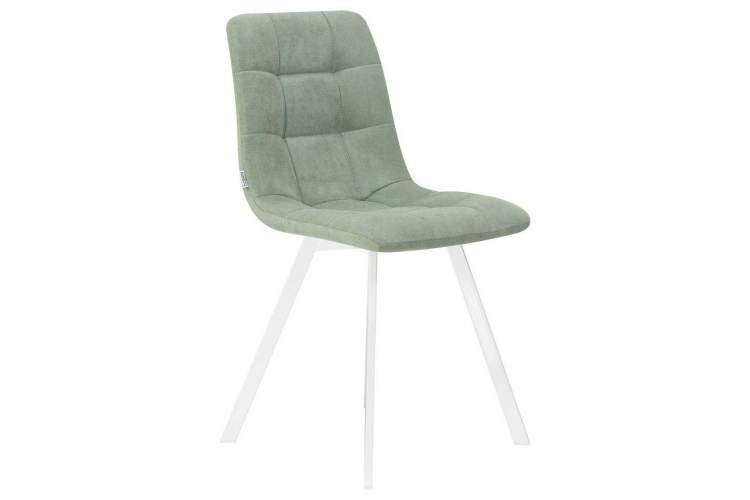 Стул обеденный DOBRIN ALEX SQUARE, белые ножки, мята ткань (UF860-11B)-1