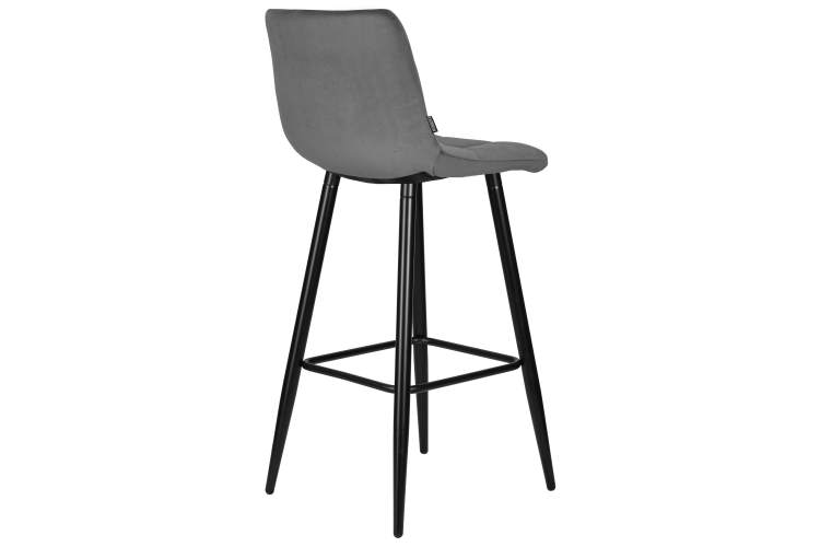 Набор 2 шт Стул барный DOBRIN NICOLE, черные матовые ножки, темно-серый велюр (108-91)-4