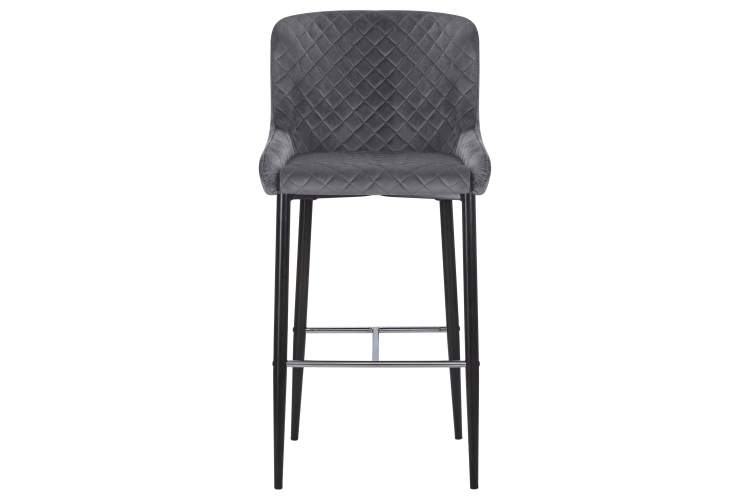Набор 2 шт Стул барный DOBRIN CHRISTIAN'75, черные ножки, темно-серый велюр (V108-91)-6