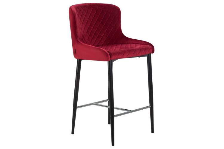 Стул полубарный DOBRIN CHRISTIAN'65, черные ножки, бордовый велюр (V108-85)-1