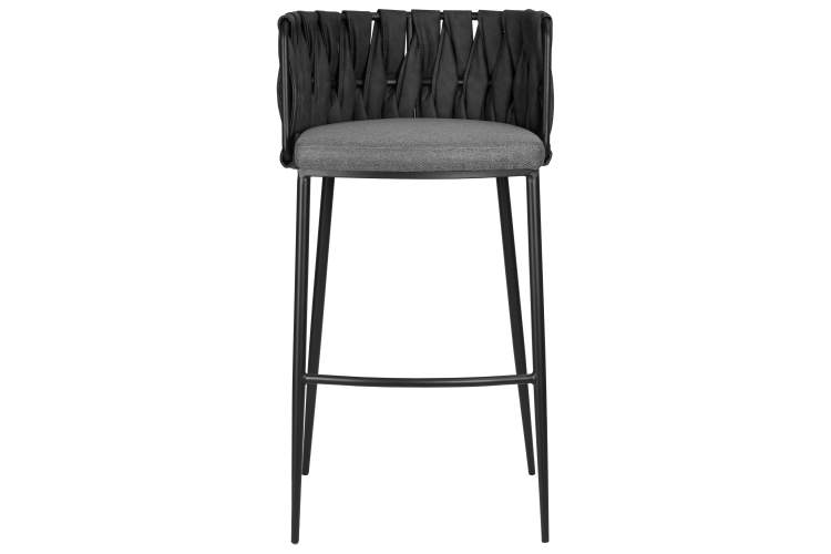 Набор 4 шт Стул барный DOBRIN AMELIA, серая ткань (F-48), темно-серый винтажный PU (MF-12)-6