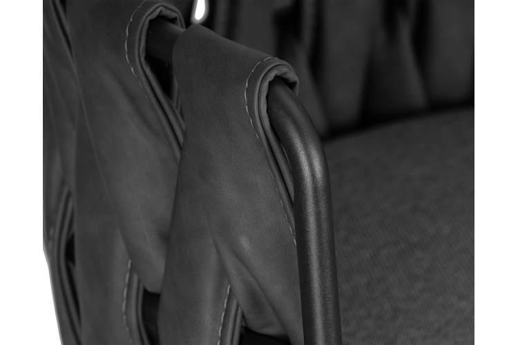 Набор 4 шт Стул барный DOBRIN AMELIA, серая ткань (F-48), темно-серый винтажный PU (MF-12)-8