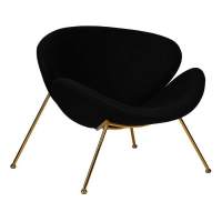 Кресло дизайнерское EMILY, черный ткань AF9, золотое основание