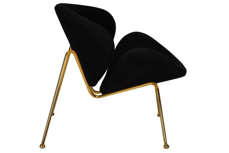 Кресло дизайнерское DOBRIN EMILY, черный ткань AF9, золотое основание-2