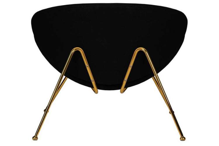 Кресло дизайнерское DOBRIN EMILY, черный ткань AF9, золотое основание-4