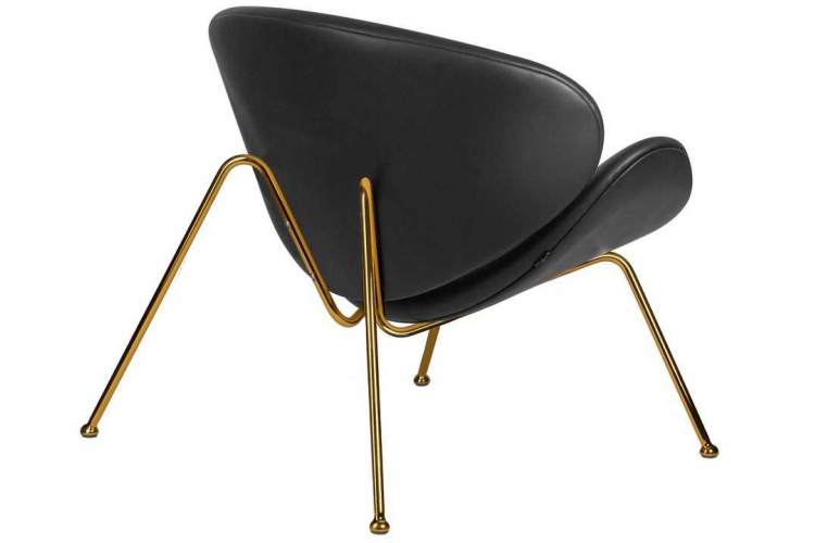 Кресло дизайнерское DOBRIN EMILY, черный винил YP16, золотое основания-3
