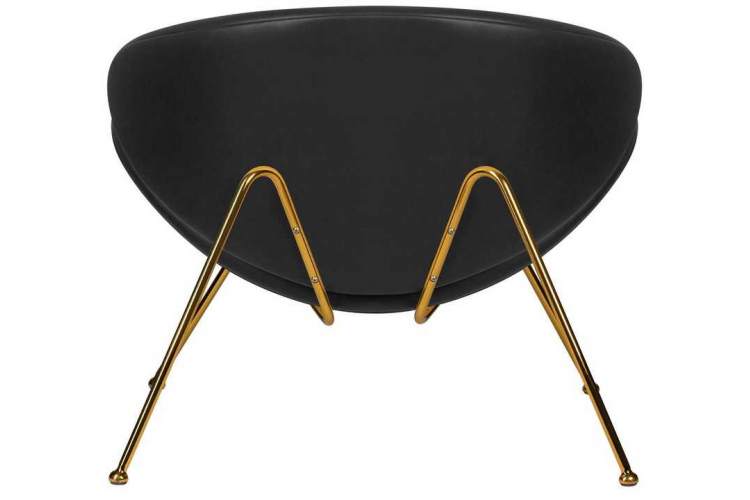 Кресло дизайнерское DOBRIN EMILY, черный винил YP16, золотое основания-4