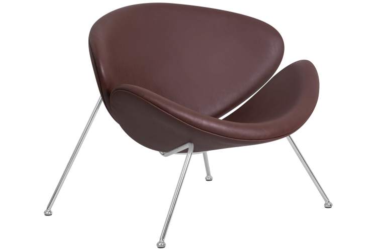 Набор 2 шт Кресло дизайнерское DOBRIN EMILY, коричневый винил YP5, хромированная сталь-2