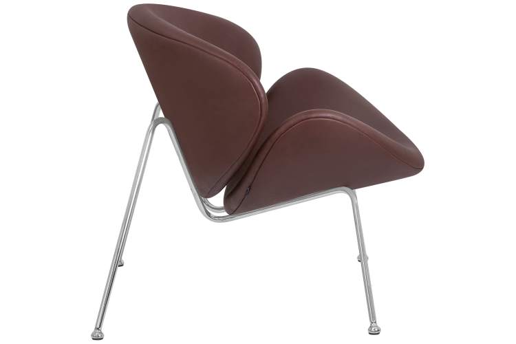 Набор 2 шт Кресло дизайнерское DOBRIN EMILY, коричневый винил YP5, хромированная сталь-3