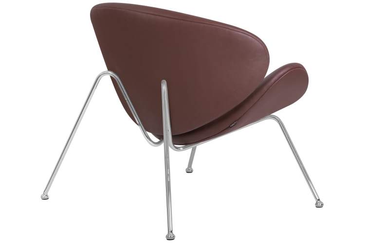 Набор 2 шт Кресло дизайнерское DOBRIN EMILY, коричневый винил YP5, хромированная сталь-4