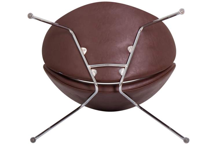 Набор 2 шт Кресло дизайнерское DOBRIN EMILY, коричневый винил YP5, хромированная сталь-7