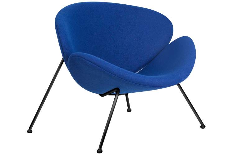 Набор 2 шт Кресло дизайнерское DOBRIN EMILY, синяя ткань AF6, черное основание-2
