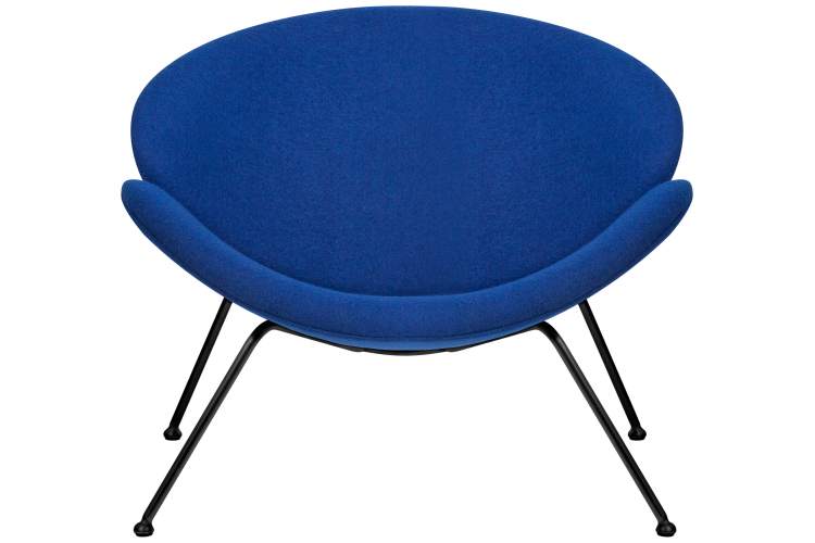 Набор 2 шт Кресло дизайнерское DOBRIN EMILY, синяя ткань AF6, черное основание-6