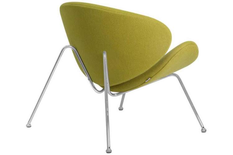 Кресло дизайнерское DOBRIN EMILY, светло-зеленая ткань AF3, хромированная сталь-3