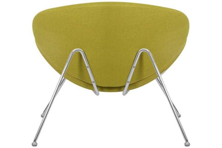 Кресло дизайнерское DOBRIN EMILY, светло-зеленая ткань AF3, хромированная сталь-4