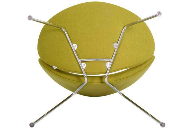 Кресло дизайнерское DOBRIN EMILY, светло-зеленая ткань AF3, хромированная сталь-6