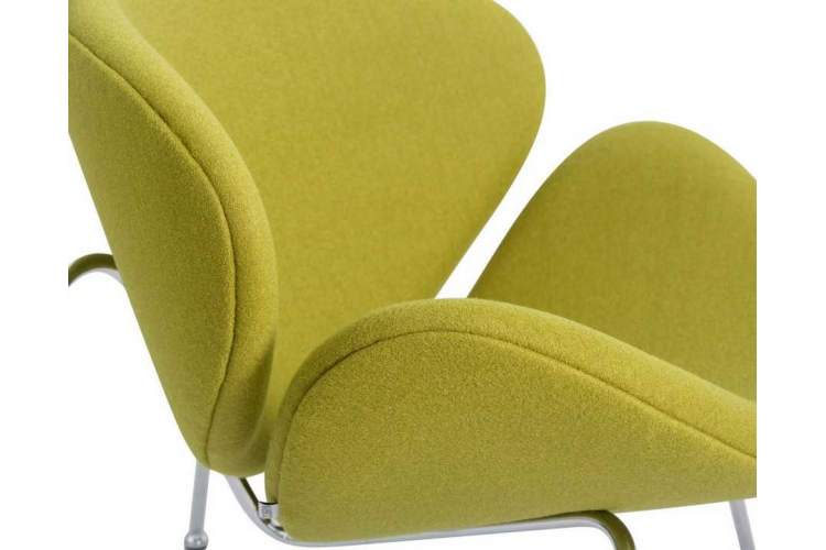 Кресло дизайнерское DOBRIN EMILY, светло-зеленая ткань AF3, хромированная сталь-8