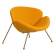 Набор 2 шт Кресло дизайнерское DOBRIN EMILY, желтая ткань AF13, золотое основание