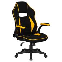 Геймерское Кресло игровое DOBRIN RICK, черно-желтая ткань