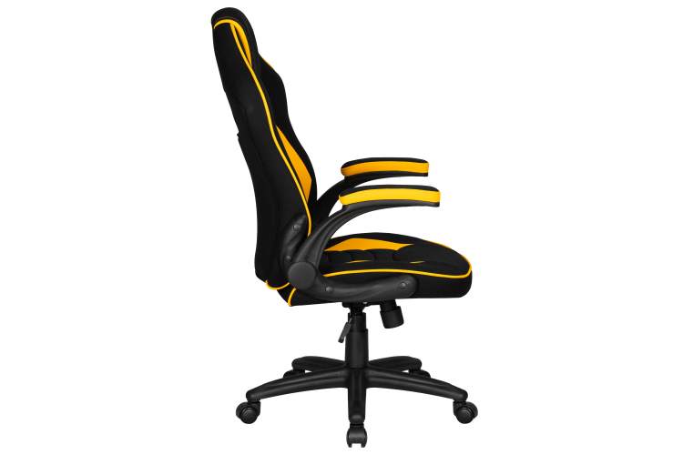 Кресло игровое DOBRIN RICK, черно-желтая ткань-2