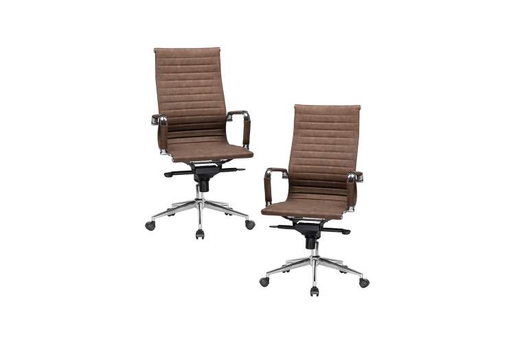 Набор 2 шт Офисное кресло для руководителей DOBRIN CLARK, коричневый лофт №320