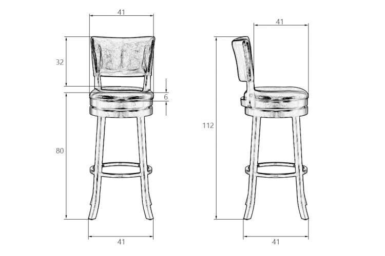 Набор 2 шт Стул барный DOBRIN JOHN BAR, капучино, чёрный-10