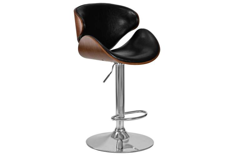 Стул барный DOBRIN KARTER, коричневое дерево, чёрный-1