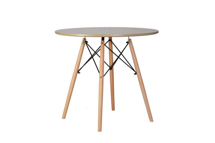 Стол обеденный DOBRIN CHELSEA`80, ножки светлый бук, столешница бежевая