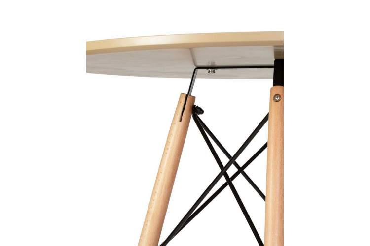 Стол обеденный DOBRIN CHELSEA`80, ножки светлый бук, столешница бежевая-3