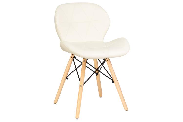 Набор 4 шт Стул обеденный DOBRIN BUTTERFLY, ножки светлый бук, цвет сиденья кремовый-1