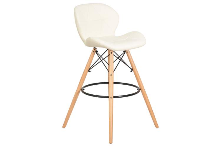 Набор 2 шт Стул барный DOBRIN BUTTERFLY BAR, ножки светлый бук, цвет кремовый-1