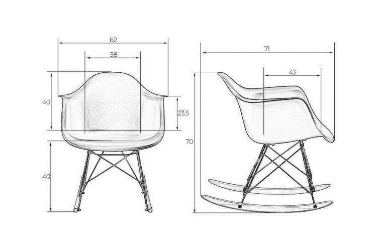 Кресло-качалка DOBRIN DAW ROCK, цвет серый-8