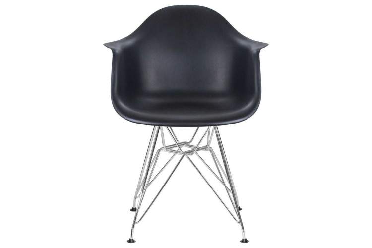 Стул обеденный DOBRIN DAW CHROME, ножки хром, цвет сиденья чёрный-5