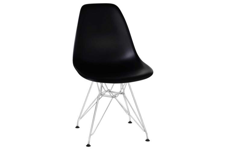 Стул обеденный DOBRIN DSR, ножки хром, цвет чёрный (B-03)