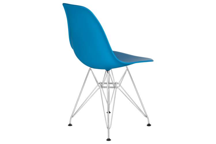 Набор 4 шт Стул обеденный DOBRIN DSR, ножки хром, цвет голубой (BE-02)-4