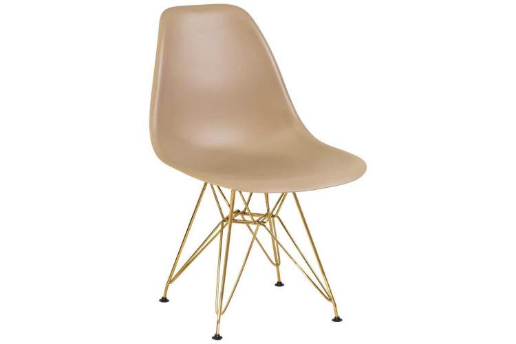 Стул обеденный DOBRIN DSR, ножки золотые, цвет бежевый (GR-03)