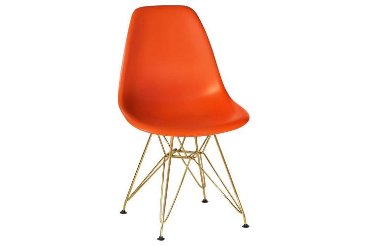 Стул обеденный DOBRIN DSR, ножки золотые, цвет оранжевый (O-02)